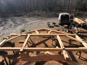 Green wood frame under construction
